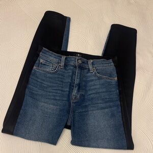 Classic Blue and Black Women's Skinny Jeans